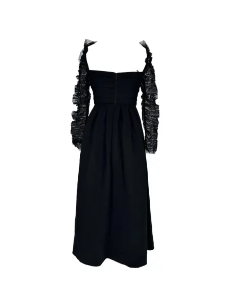 Rochie midi Self-portrait cu buline plasă negru