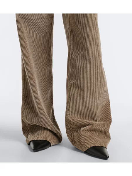 Pantaloni The Row de catifea cord bej