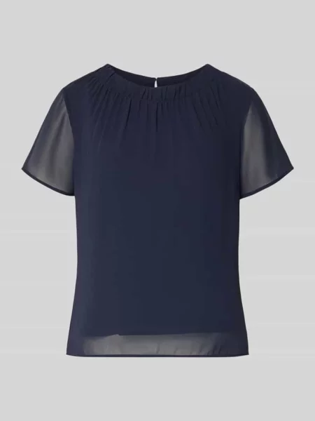 Bluzka o kroju regular fit z półprzejrzystymi rękawami S.oliver Black Label czarna