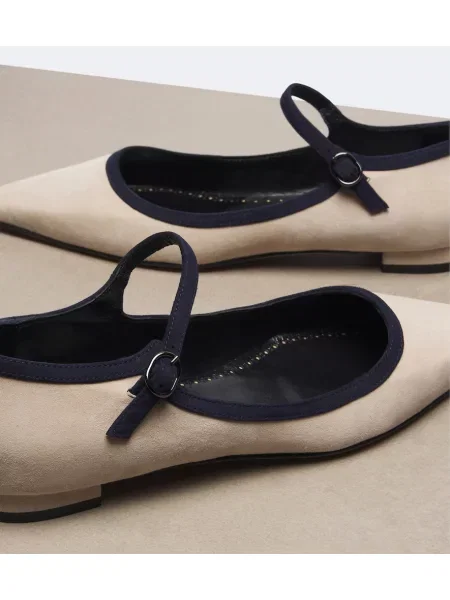Balerini Manolo Blahnik din piele de căprioară gri