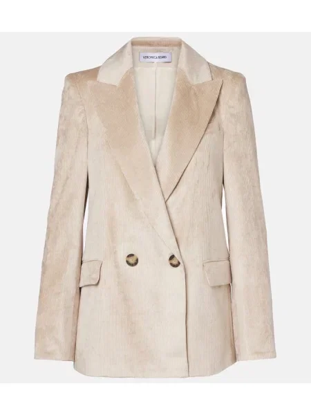 Блейзър Veronica Beard от рипсено кадифе бежово