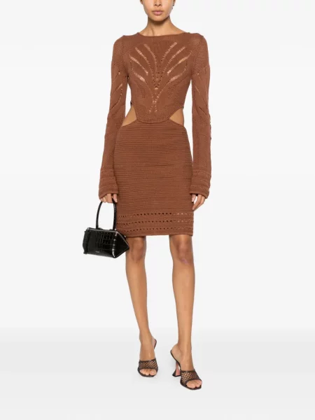 Rochie mini Just Cavalli tricotate maro