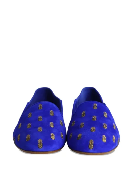 Bačkory Aquazzura s výšivkou modré