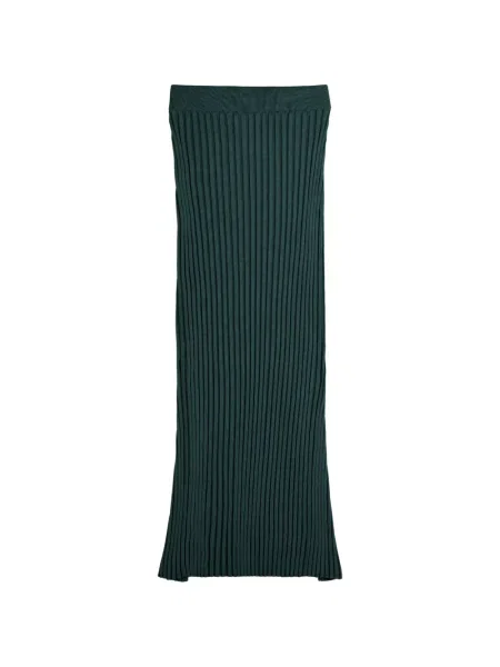 Fustă midi Tod's tricotate până la genunchi verde