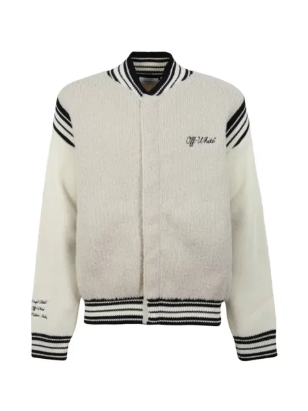 Bouclé geacă Off-white alb