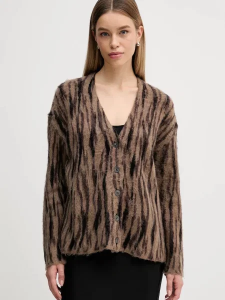 Жилетка с мохер Sisley кафяво