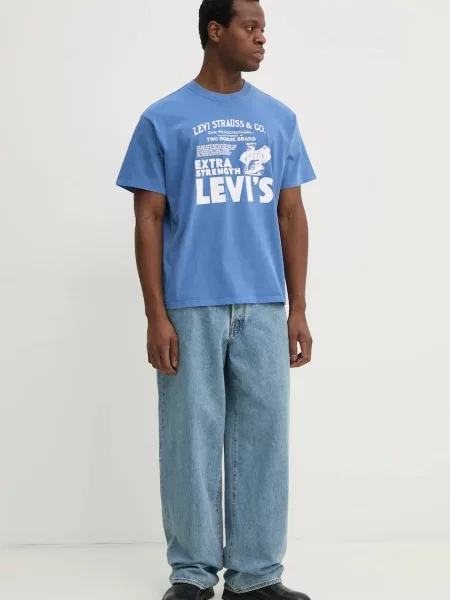 Levi's t-shirt z nadrukiem fioletowy