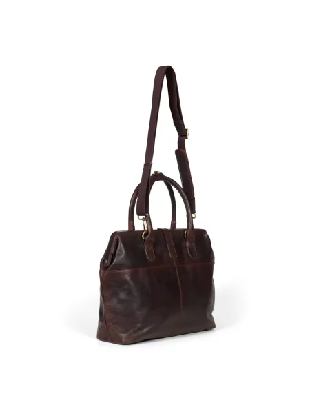Torba na laptopa Howard London skórzana brązowa