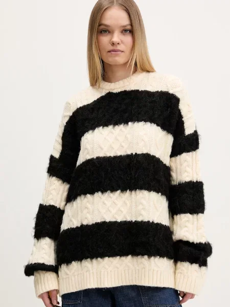 The Ragged Priest pulover din amestec de lână negru