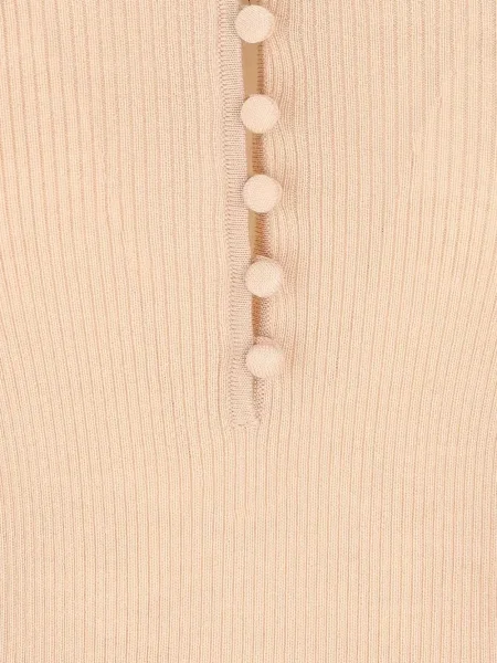Tricou Chloé cu guler henley roz