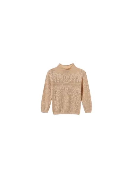 Sweter Twinset żakardowy beżowy