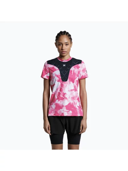 Tricou de alergare pentru femei X-Bionic Corefusion Run wolfpack/white/neo pink alb