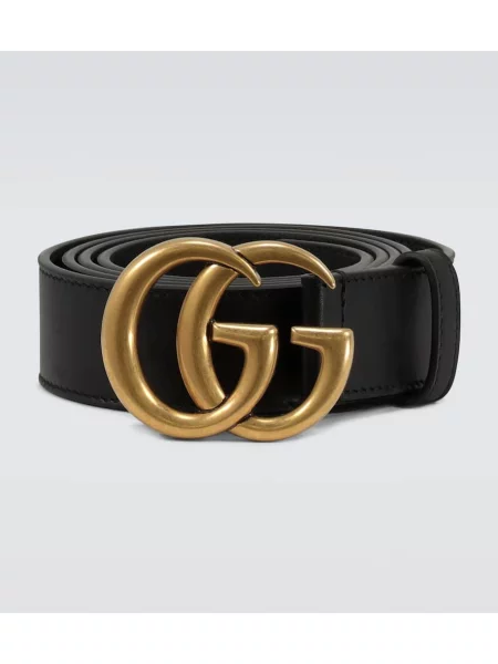 Кожаный колан Gucci черно