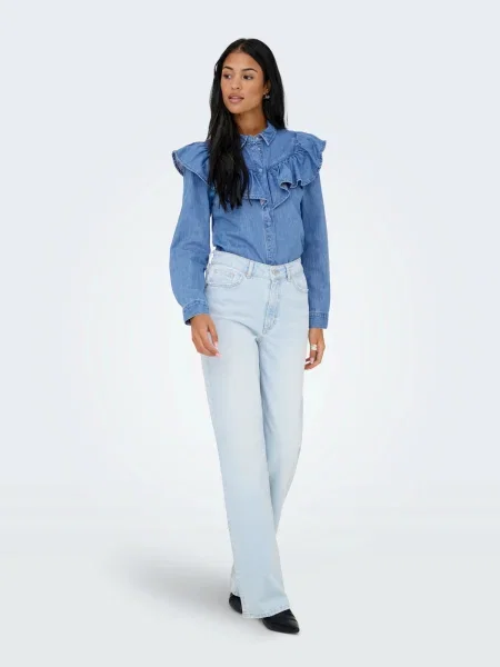 ONLY Blúzka ONLINDIGO denim modrá