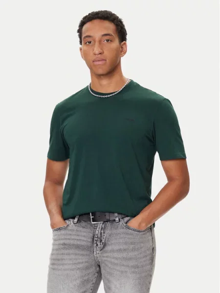 T-shirt o kroju regular fit z czystej bawełny model ‘DERO’ Hugo zielona