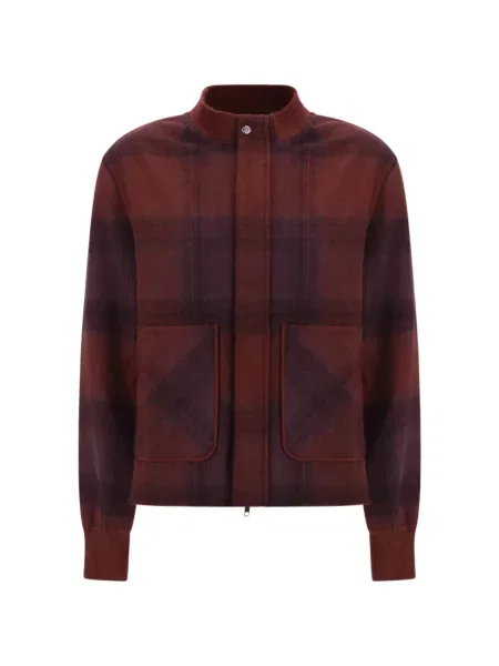 Кашмирено карирано яке God's True Cashmere кафяво