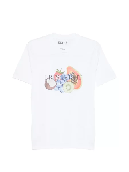 Tricou Elite cu imagine scurt alb