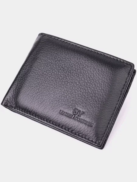 ST Leather Accessories Портмоне Шкіра чорний