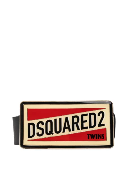 Curea Dsquared2 cu cataramă cu autograf negru