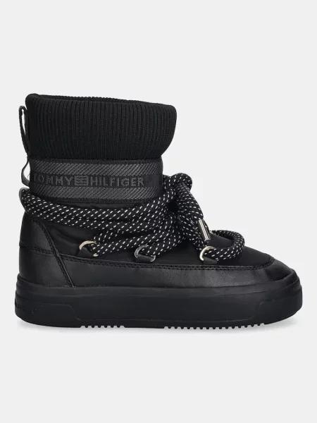 Cizme de zăpadă Tommy Hilfiger Snow Boot Water Repellent negru