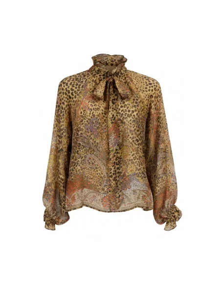 Wielobarwność bluzka Etro z wzorem paisley szyfonowa