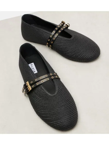 Balerini Alaïa din piele bej