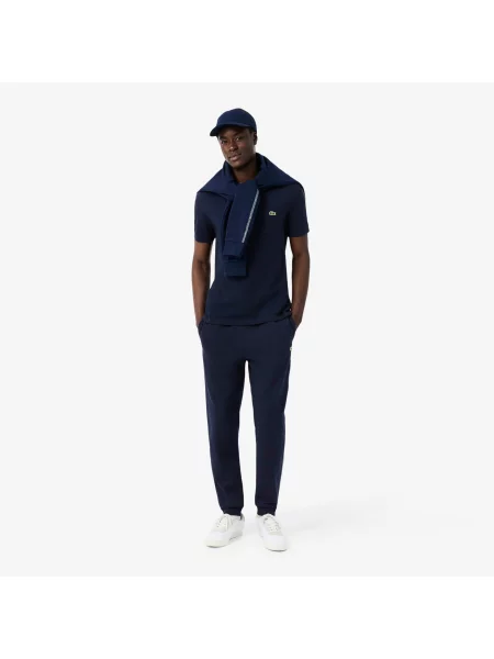 Lacoste Spodnie Dresowe Z Logo W Paski granatowe