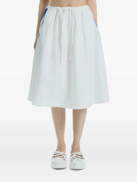 Fustă midi Low Classic cu dungi clasică cu cordon albastru