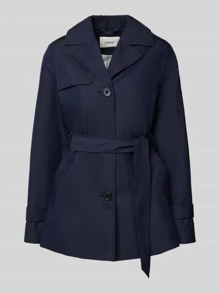 Trencz o kroju regular fit z Mieszanka bawełny S.oliver Red Label granatowy