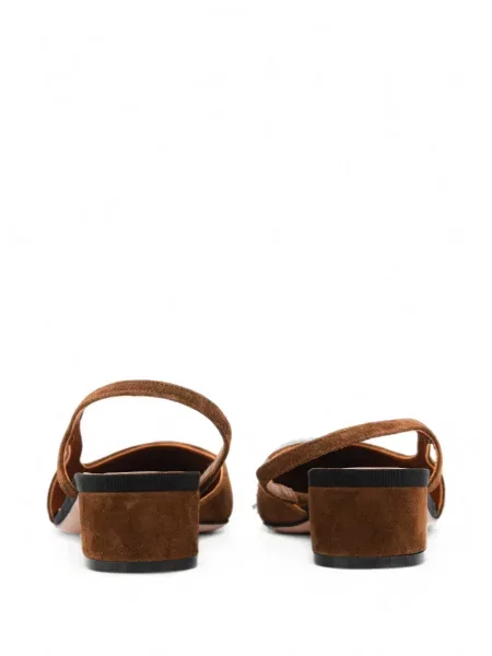 Pantofi cu toc Paul Warmer din piele de căprioară slingback maro
