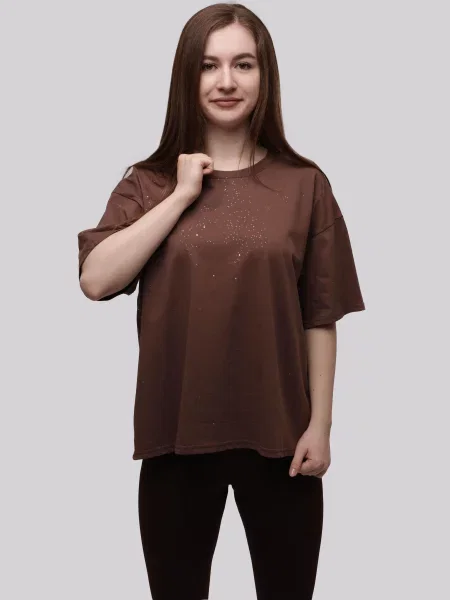 Футболка LUMO темно-коричневий віскоза/поліестер коричнева