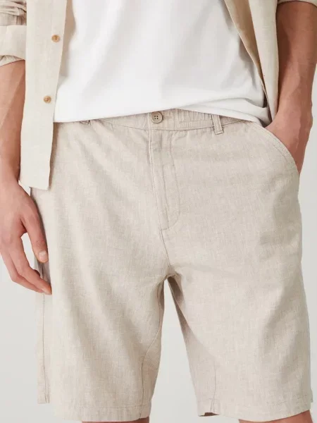 Льняные меланжевые шорты Medicine бежевые