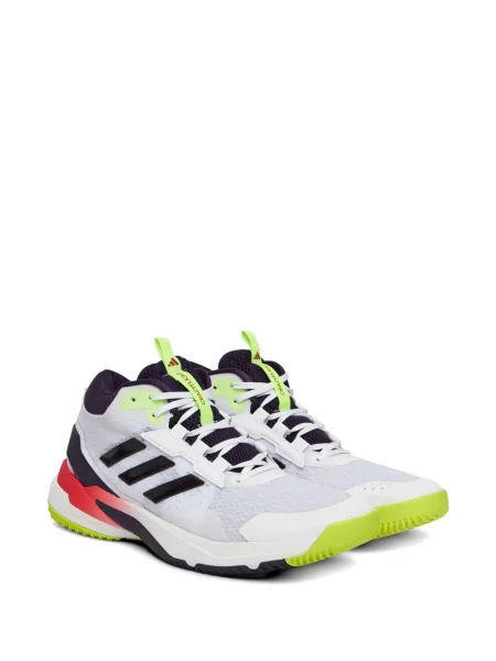 Pălărie Adidas cu dungi cu platformă din jerseu alb