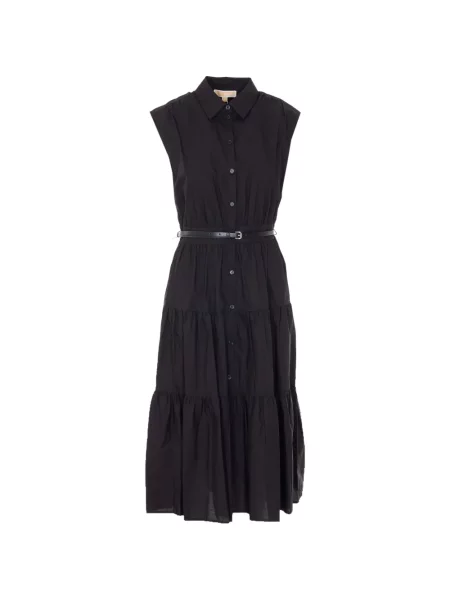 Gulerat rochie tip cămașă Michael Michael Kors până la genunchi de costum negru