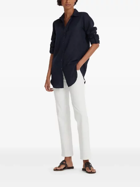 Λινό πουκάμισο Lauren Ralph Lauren μπλε