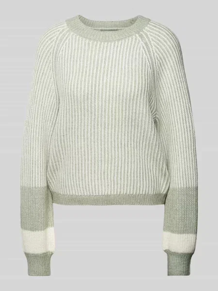 Sweter z dzianiny z okrągłym dekoltem Qs biały