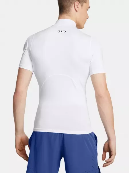 Pánske tričko Under Armour HG Armour Comp Mock SS biela