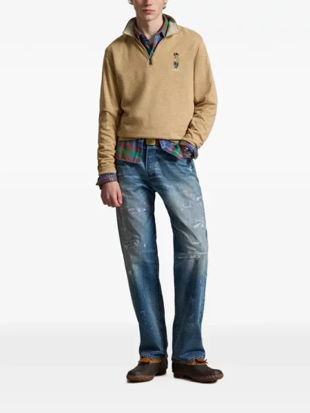 Șosete Polo Ralph Lauren cu model herringbone cu broderie plasă albastru