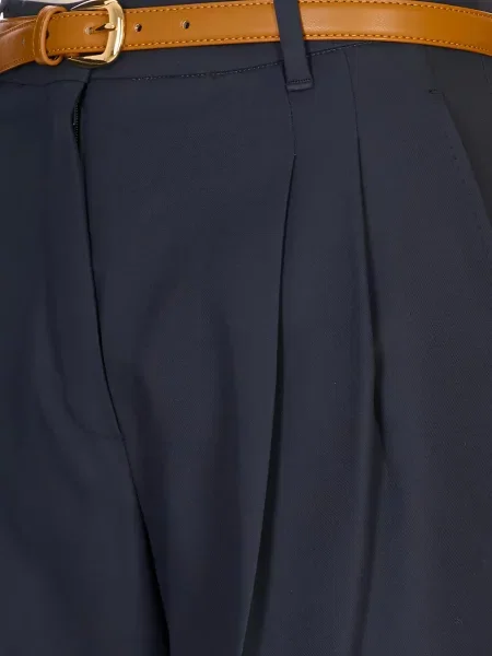 Cu centură pantaloni Max Mara albastru