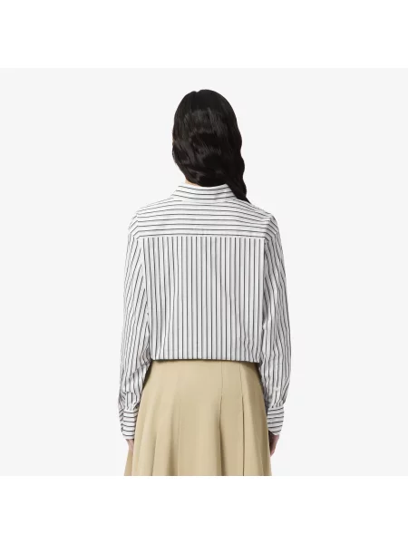Lacoste Koszula Poplin O Luźnym Kroju biała