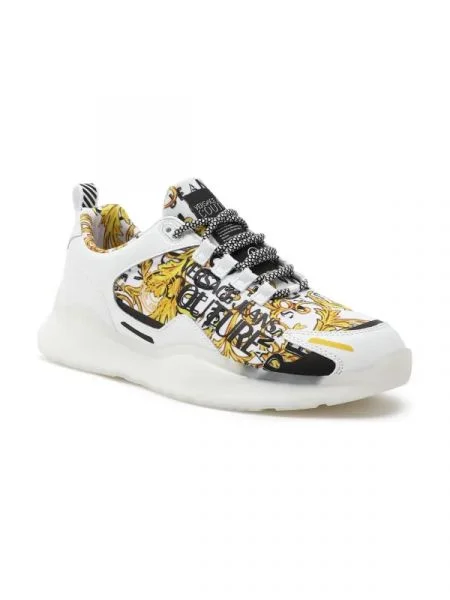 Versace Jeans Couture Sneakers cu adaos de piele alb