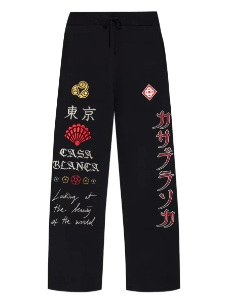 Pantaloni Casablanca cu broderie negru