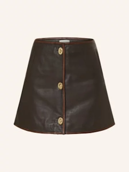 Claudie Pierlot Spódnica Skórzana braun brązowa