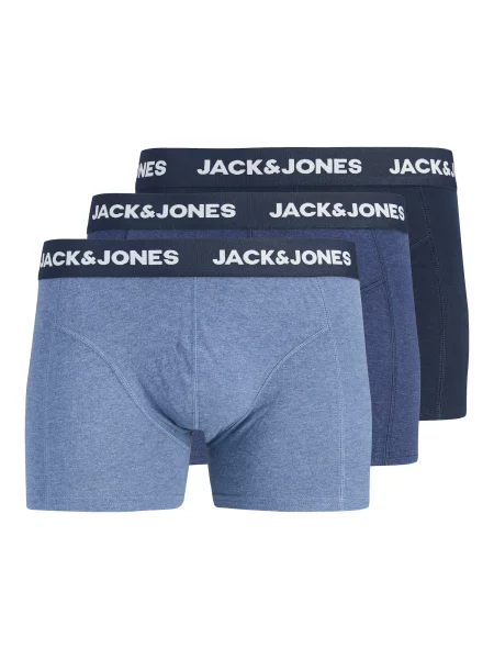 JACK & JONES Boxeri JACFax albastru noapte / safir / albastru amestec alb
