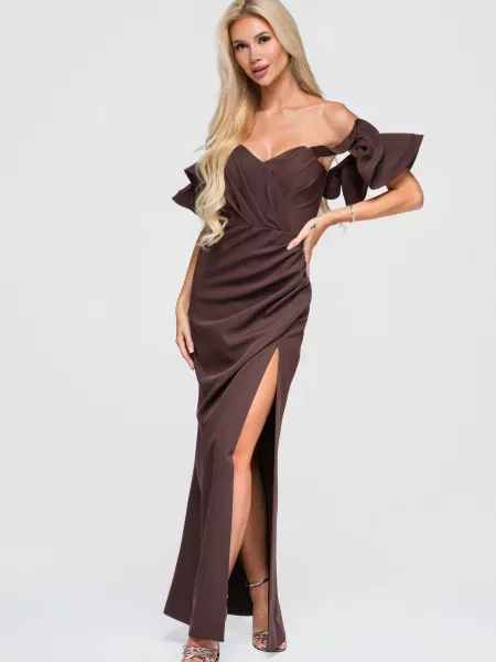 Rochie de seară Edoti maro