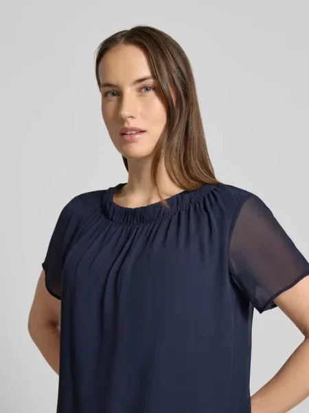 Bluzka o kroju regular fit z półprzezroczystymi rękawami S.oliver Black Label