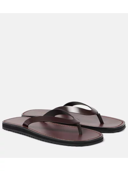 Chiloți tanga The Row din piele bordo