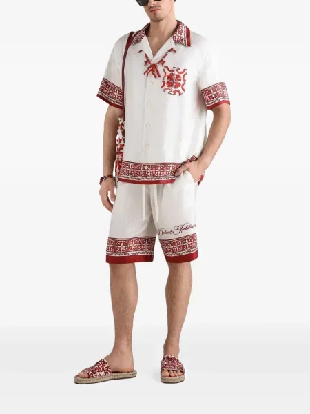Βερμούδα Dolce & Gabbana με σχέδιο ζακάρ λευκό