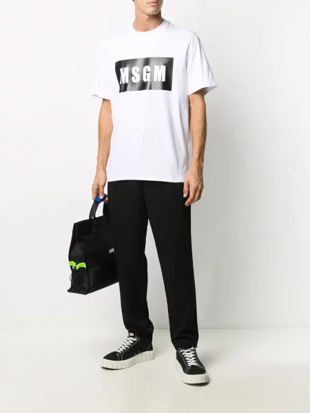 Raštuotas marškinėliai Msgm balta