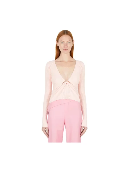Top Wynn Hamlyn z dekoltem w serek elegancki różowy